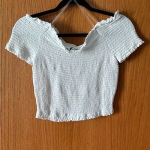 Active USA White Scrunched Top